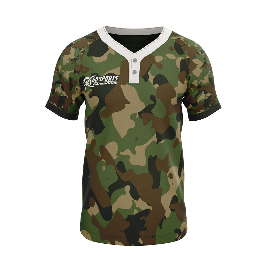 2 Buttons Sublimation Baseball Jersey