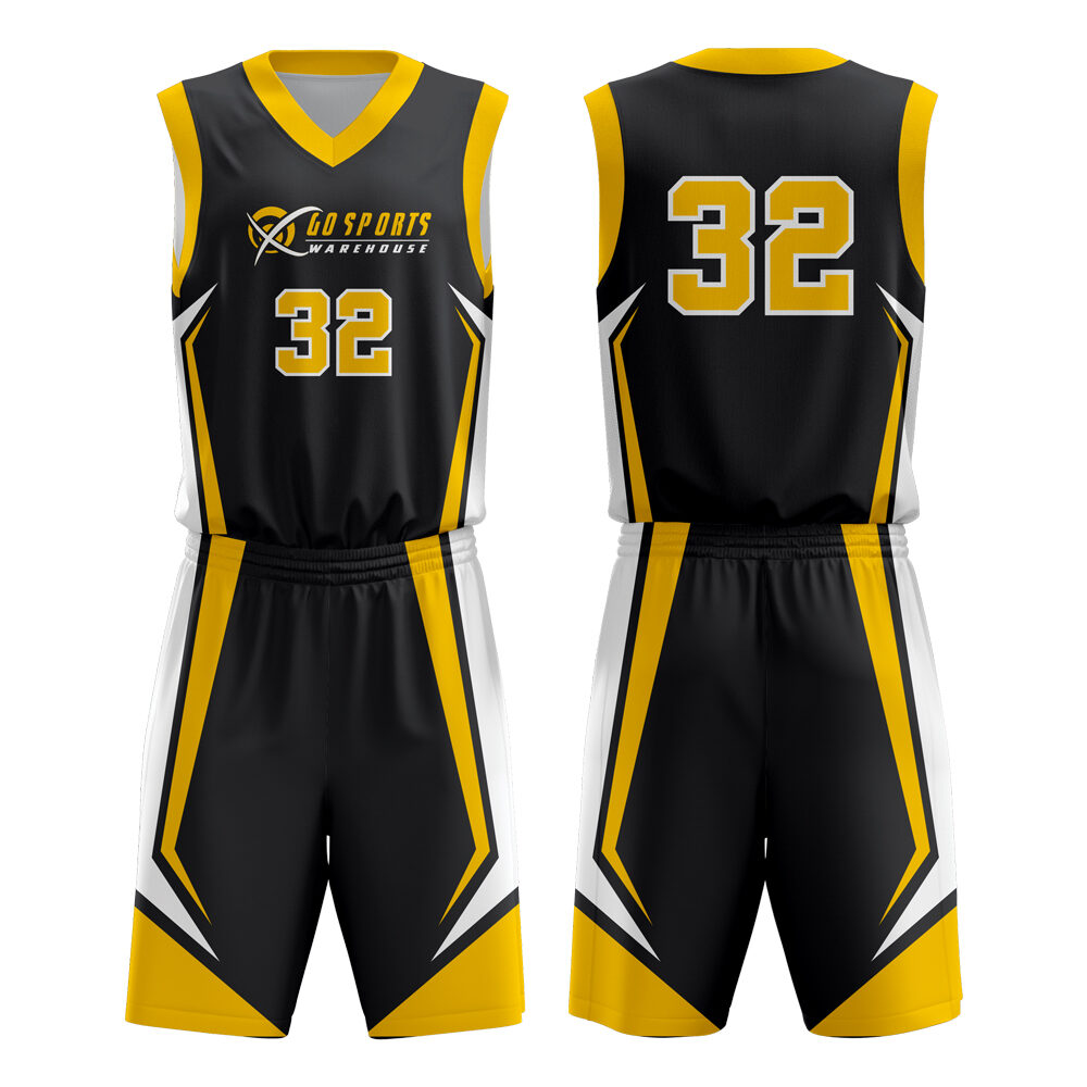 sublimation basketball jersey design black and yellow elite
